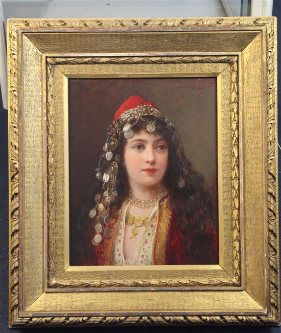 Bruck Lajos (Hungarian, 1846-1910) Aristocrat and Gypsy 15.5 x 12.5in.
